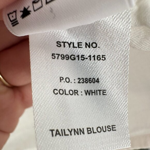 Paige Size XS White Tailynn V Neck Peasant Blouse Boho Cotton Tassle - Picture 5 of 9